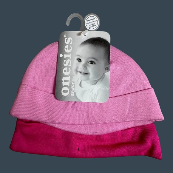 Baby Shower Girl Gift Gerber Apparel Set 0-3 Months 2 Beanies & 2 Onesies Bears - Picture 12 of 16